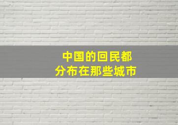 中国的回民都分布在那些城市