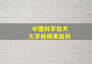 中国科学技术大学杨晓果级别