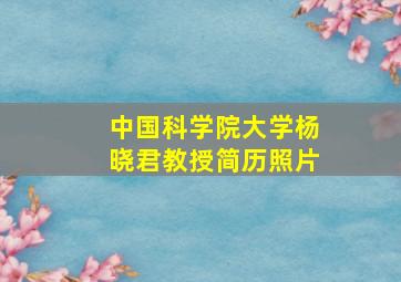 中国科学院大学杨晓君教授简历照片