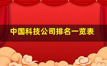 中国科技公司排名一览表