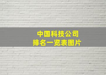 中国科技公司排名一览表图片