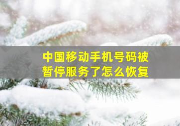 中国移动手机号码被暂停服务了怎么恢复