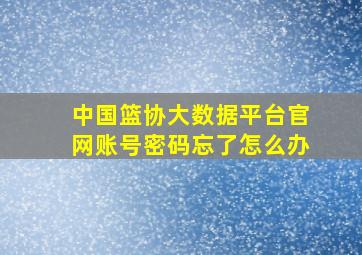 中国篮协大数据平台官网账号密码忘了怎么办