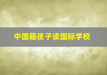 中国籍孩子读国际学校