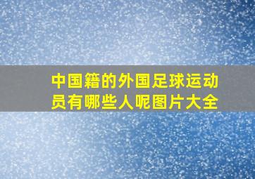 中国籍的外国足球运动员有哪些人呢图片大全