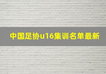 中国足协u16集训名单最新