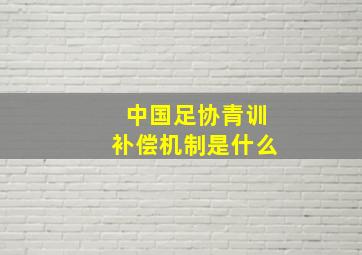 中国足协青训补偿机制是什么