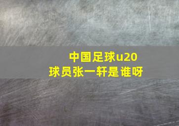 中国足球u20球员张一轩是谁呀