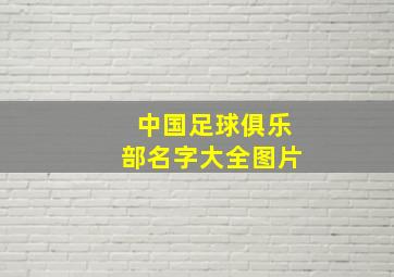 中国足球俱乐部名字大全图片