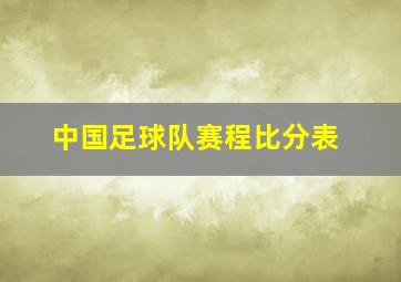 中国足球队赛程比分表