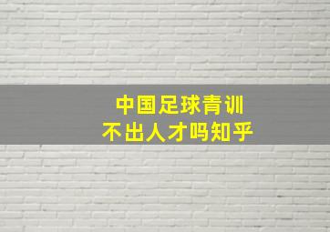 中国足球青训不出人才吗知乎