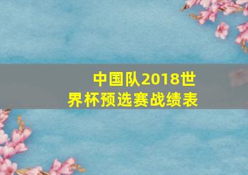 中国队2018世界杯预选赛战绩表