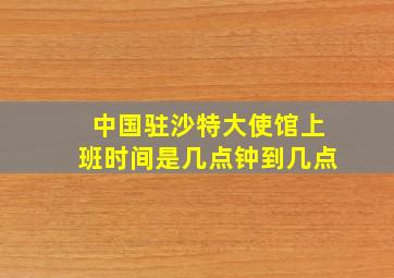 中国驻沙特大使馆上班时间是几点钟到几点