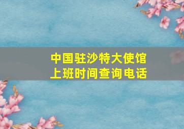 中国驻沙特大使馆上班时间查询电话