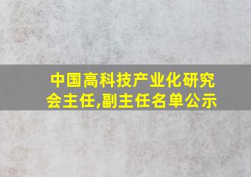 中国高科技产业化研究会主任,副主任名单公示