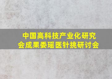 中国高科技产业化研究会成果委瑶医针挑研讨会