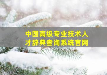 中国高级专业技术人才辞典查询系统官网