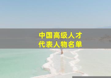 中国高级人才代表人物名单