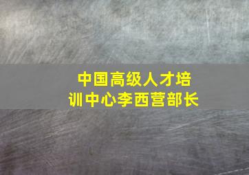 中国高级人才培训中心李西营部长