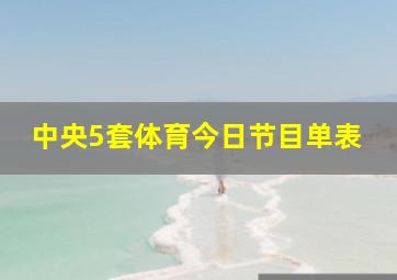 中央5套体育今日节目单表