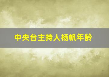 中央台主持人杨帆年龄