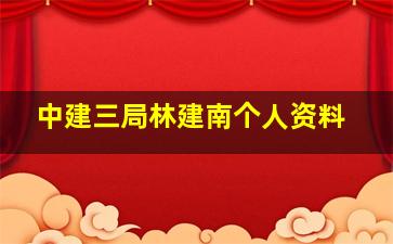 中建三局林建南个人资料