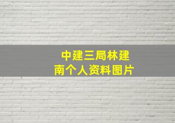 中建三局林建南个人资料图片