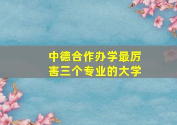 中德合作办学最厉害三个专业的大学