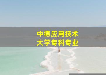 中德应用技术大学专科专业