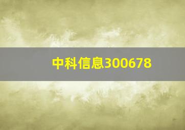 中科信息300678