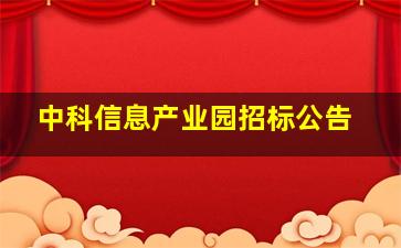 中科信息产业园招标公告