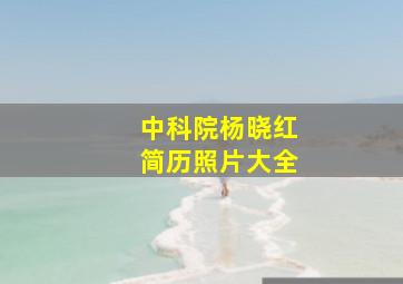 中科院杨晓红简历照片大全