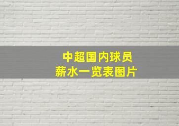 中超国内球员薪水一览表图片