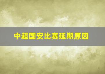 中超国安比赛延期原因