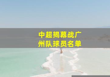 中超揭幕战广州队球员名单