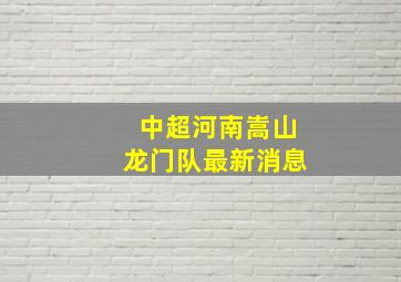 中超河南嵩山龙门队最新消息