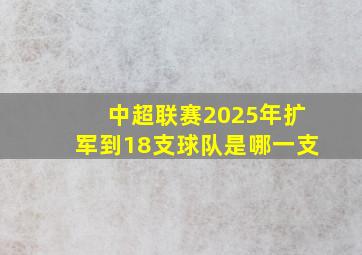 中超联赛2025年扩军到18支球队是哪一支