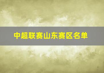 中超联赛山东赛区名单