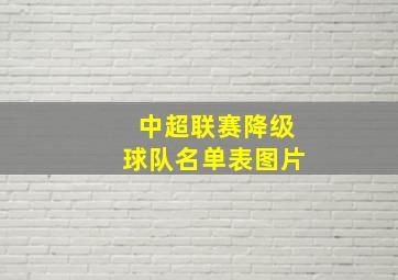 中超联赛降级球队名单表图片