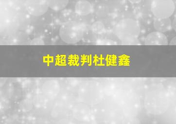 中超裁判杜健鑫