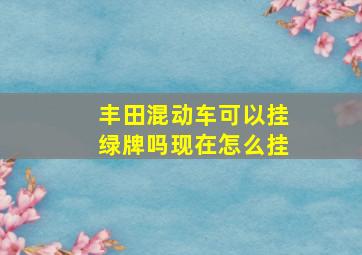 丰田混动车可以挂绿牌吗现在怎么挂