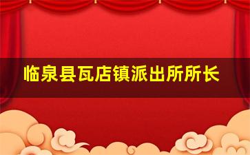 临泉县瓦店镇派出所所长