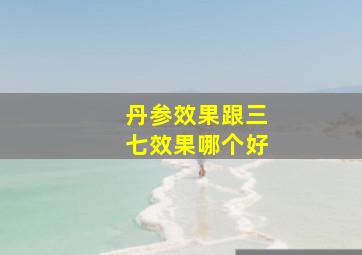 丹参效果跟三七效果哪个好