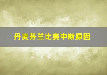 丹麦芬兰比赛中断原因