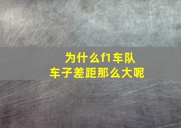 为什么f1车队车子差距那么大呢