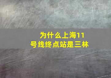 为什么上海11号线终点站是三林