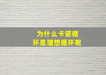 为什么卡诺循环是理想循环呢