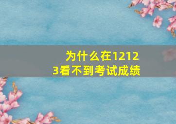 为什么在12123看不到考试成绩