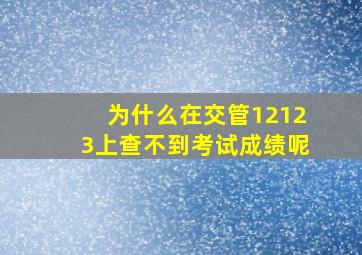 为什么在交管12123上查不到考试成绩呢