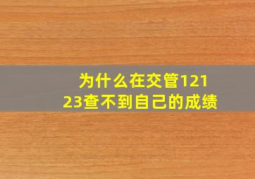 为什么在交管12123查不到自己的成绩